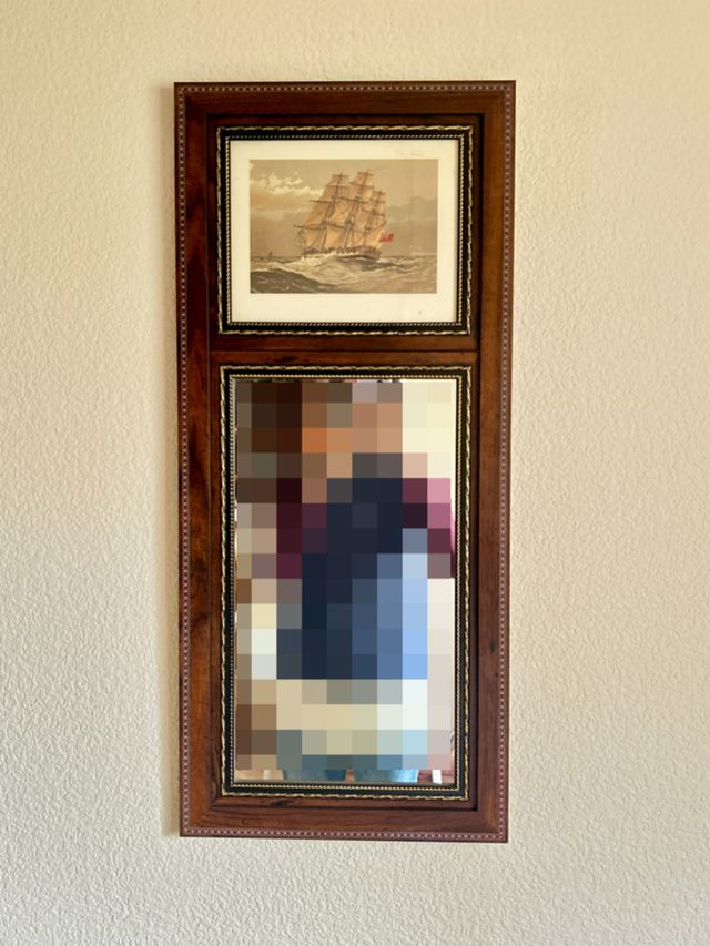 Espejo Madera con Lámina Barco