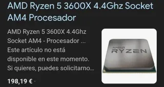 Procesador AMD Ryzen 5 3600X 4.4GHz AM4 6 núcleos