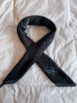 Foulard vintage fantasia nero multicolor