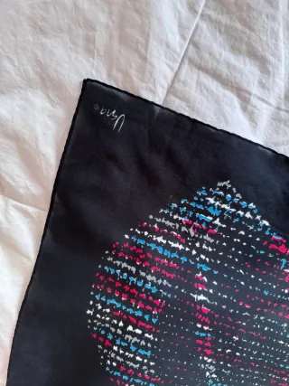 Foulard vintage fantasia nero multicolor