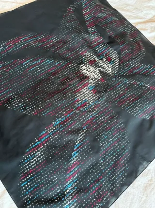 Foulard vintage fantasia nero multicolor