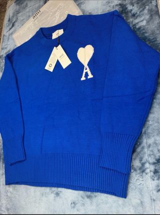 Ami Paris Jersey Azul Corazón Blanco Talla M