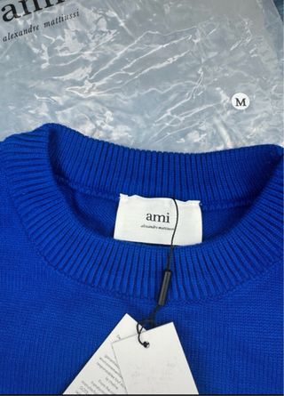 Ami Paris Jersey Azul Corazón Blanco Talla M