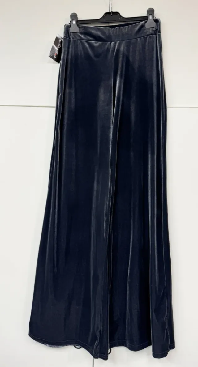 Pantalón Palazzo Terciopelo Gris