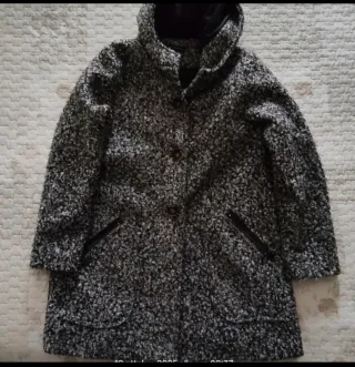 Cappotto donna fantasia grigio nero