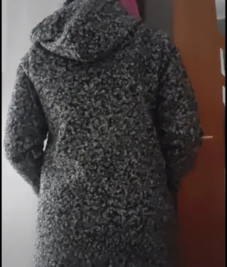 Cappotto donna fantasia grigio nero