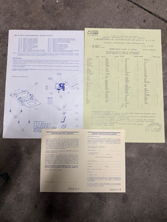 Techo solar abatible universal coche