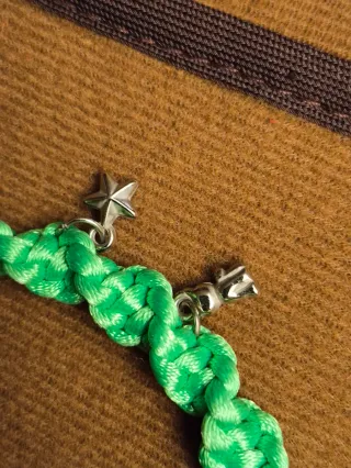 Pulsera mexicana Virgen plata y verde