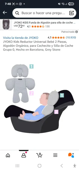 Cojín reductor universal para silla de bebé