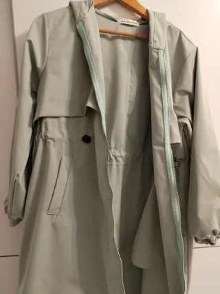 Chubasquero verde agua mujer