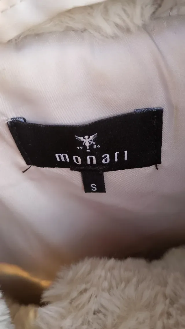 Chaleco pelo beige/blanco