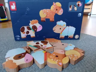 Lote juguetes madera y puzzles