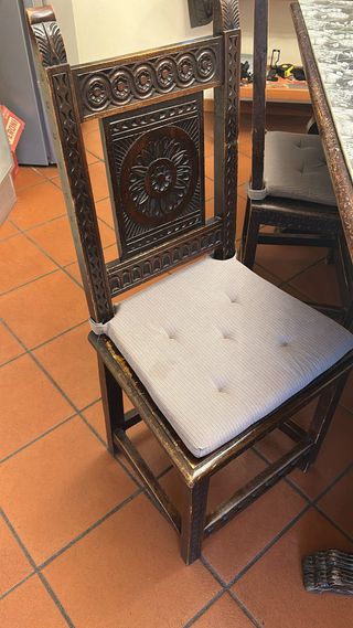 Tavolo antico '900 con 4 sedie