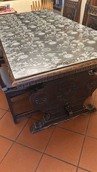 Tavolo antico '900 con 4 sedie