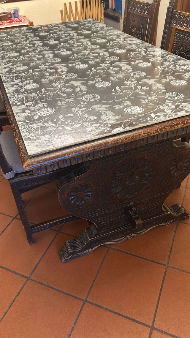 Tavolo antico '900 con 4 sedie