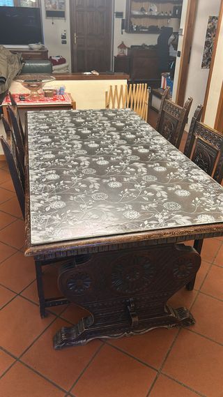 Tavolo antico '900 con 4 sedie