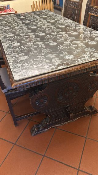 Tavolo antico '900 con 4 sedie