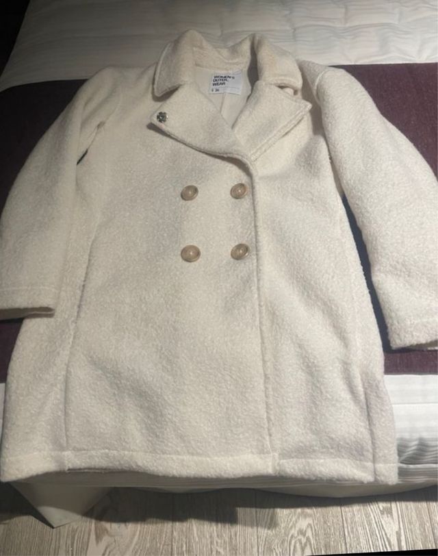 Abrigo paño blanco talla S