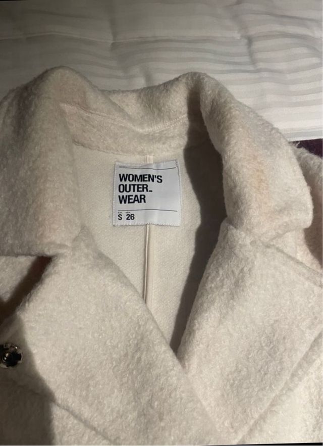 Abrigo paño blanco talla S