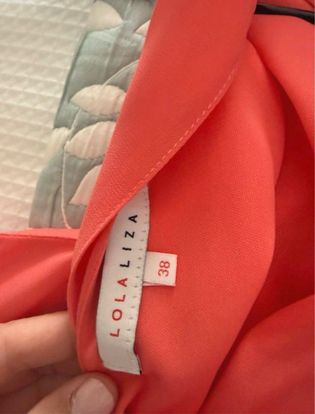 Vestido de fiesta rojo coral