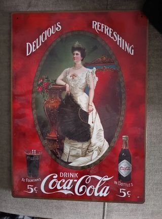 Cartel Chapa Coca-Cola La Reina