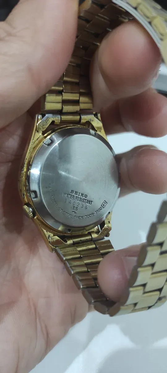 Seiko 5 automático vintage reloj Bañado en oro dor