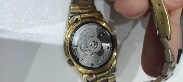 Seiko 5 automático vintage reloj Bañado en oro dor