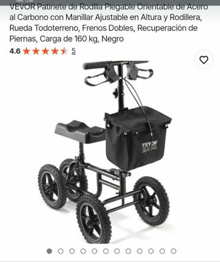 Patinete de Rodilla VEVOR Plegable Negro