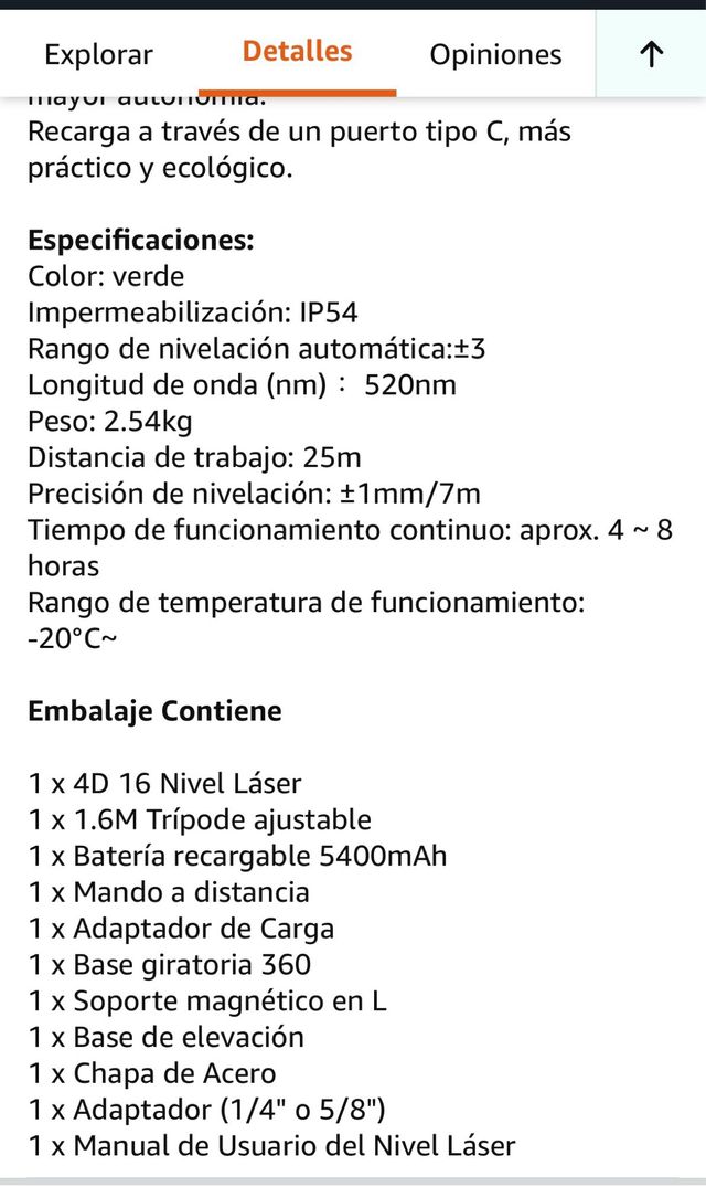 Nivel Láser 4D 16 Líneas Autonivelante