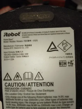 Base de estación y carga iRobot Roomba mod 17070