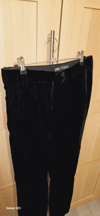 Pantalón Zara Velvet Negro Talla S