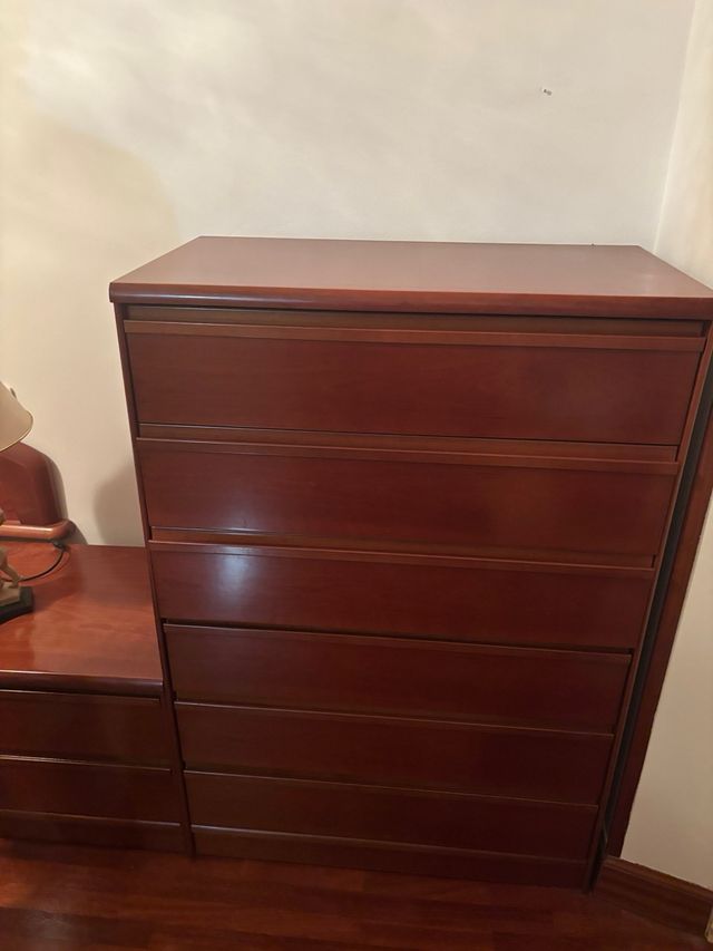 Somier + 2 Mesitas de Noche Madera