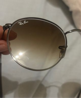 Gafas de Sol Ray-Ban Redondas Marrones y Plateadas