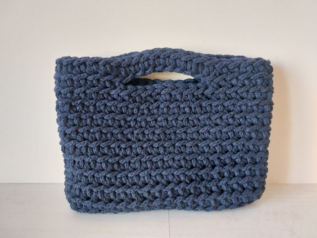 Bolso clucth nuevo crochet azul marino
