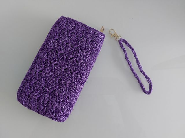 Cartera nueva púrpura en crochet (Bolso Fiesta)