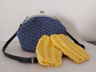 Mitones de crochet amarillos nuevos
