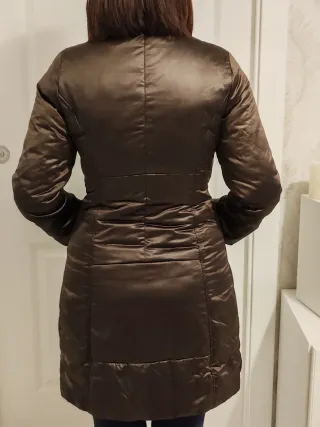 Piumino donna vera piuma marrone