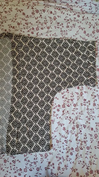 Camisa étnica beige y negra