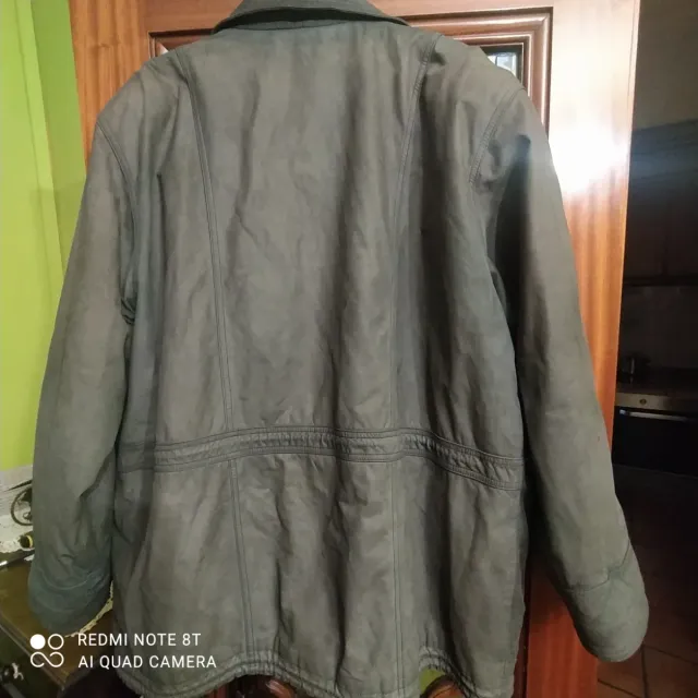 Chaquetón de piel SERRA verde oliva