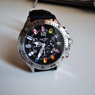 Orologio Nautica Uomo Nero Argento