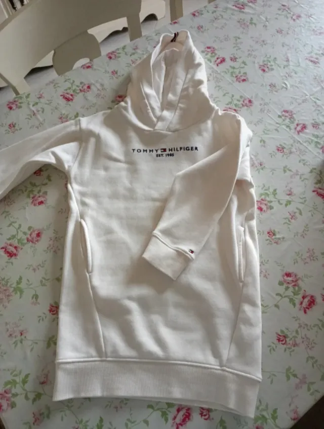 Felpa Tommy Hilfiger bambina bianca