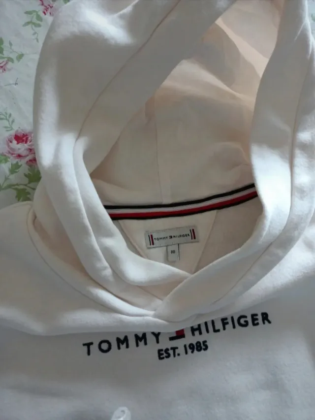 Felpa Tommy Hilfiger bambina bianca