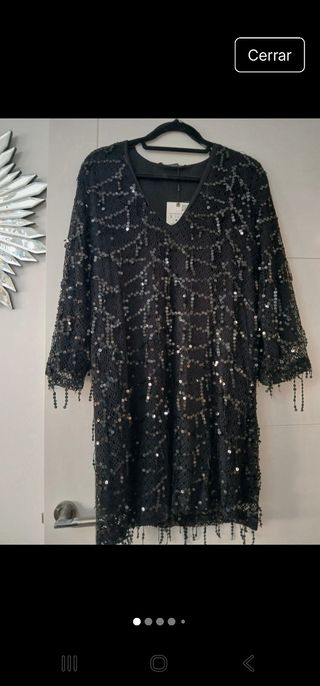 Vestido negro lentejuelas talla S
