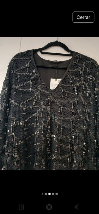 Vestido negro lentejuelas talla S
