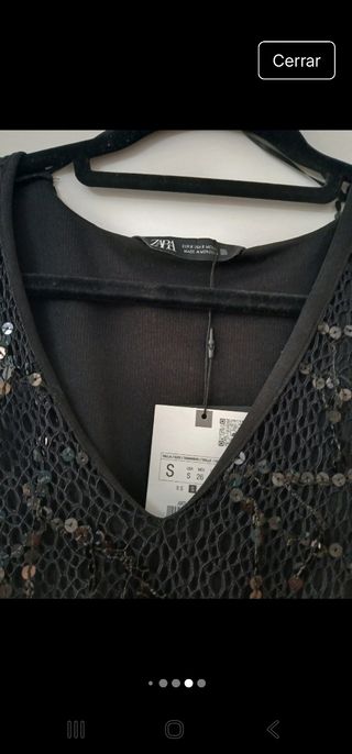 Vestido negro lentejuelas talla S