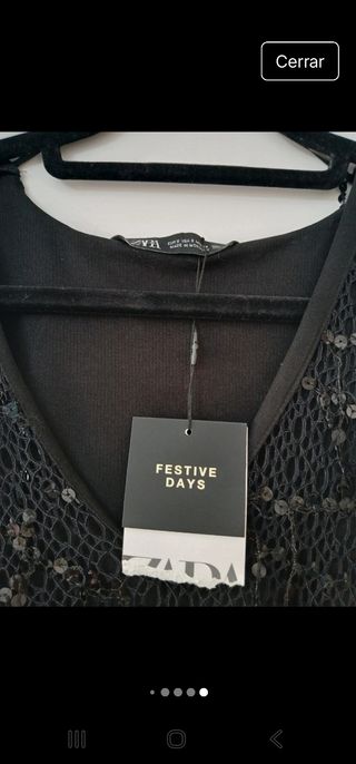 Vestido negro lentejuelas talla S