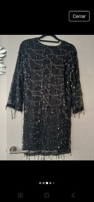 Vestido negro lentejuelas talla S