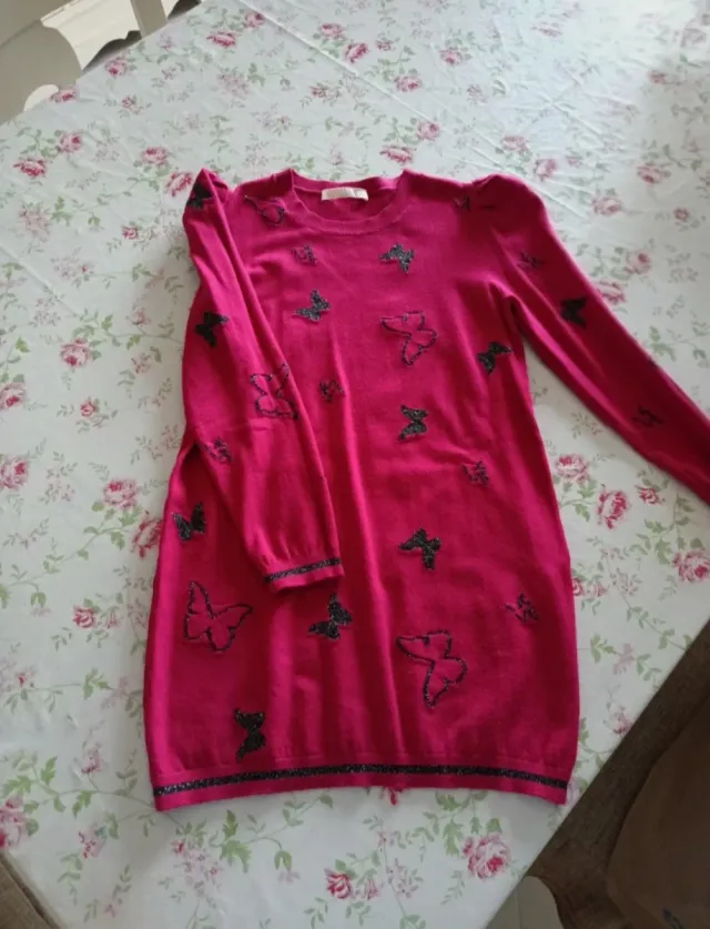 Vestito bambina fucsia con farfalle Liujo
