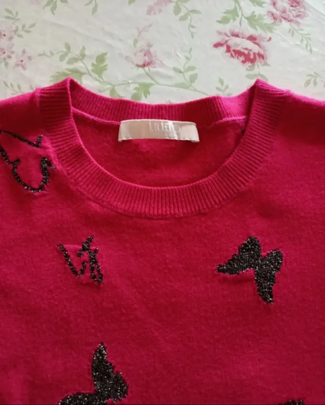 Vestito bambina fucsia con farfalle Liujo