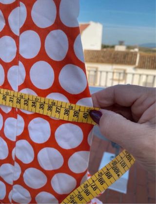 Falda flamenca naranja lunares blancos